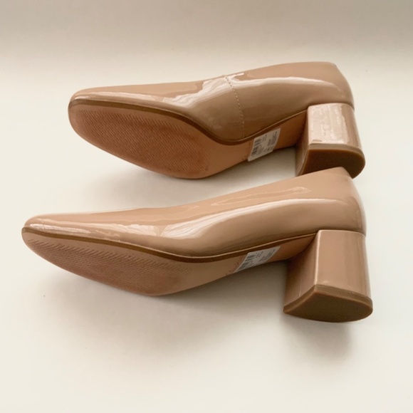 Clarks Sheer 55 Praline Patent Court Shoes Nude Leather Block Heel Pumps 7.5 - Picture 10 of 16